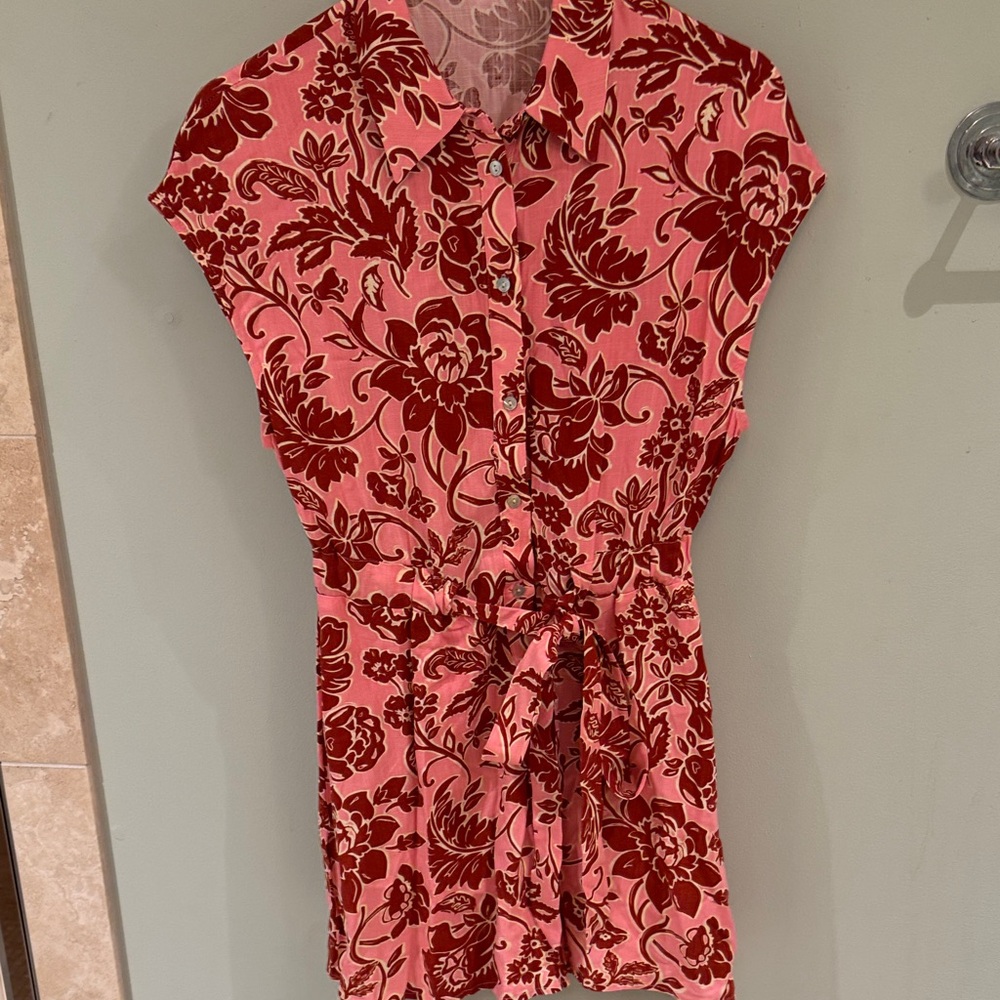 Mango Pink and Red Floral Romper